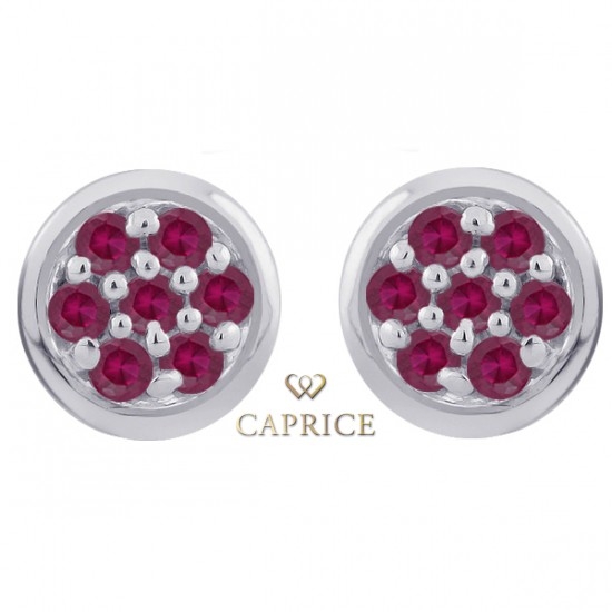 Woman white gold earring, ruby