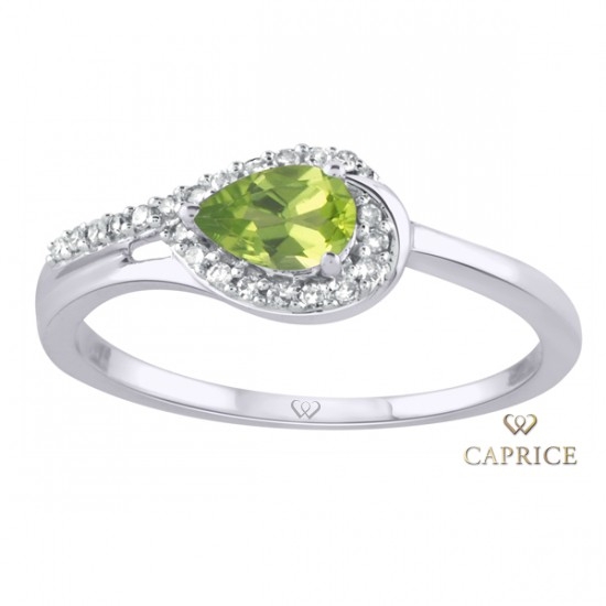 Womand diamond ring, peridot