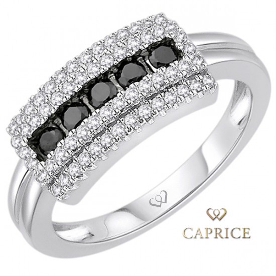 Woman diamond ring , black diamond